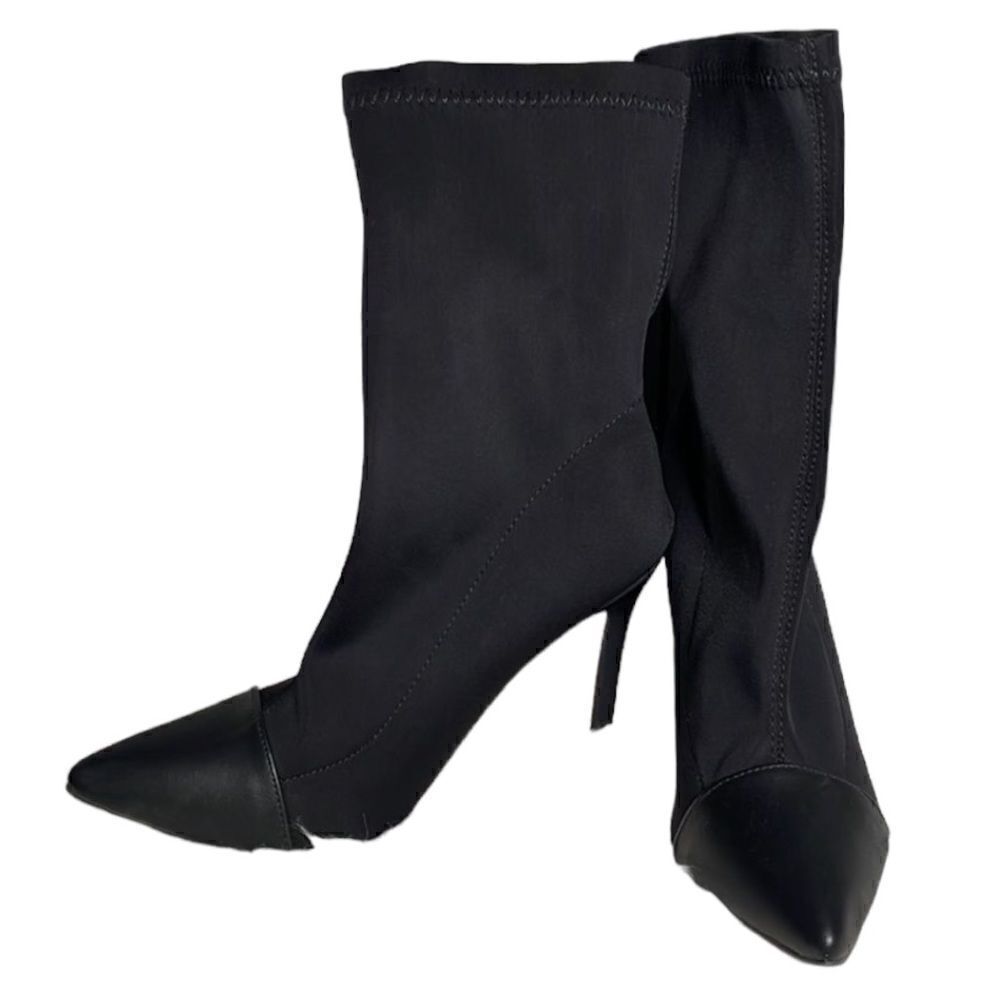 Black,  leather toe,  sock booties size 8. NWOT